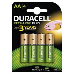 Duracell HR6 AA batterij 4-pack oplaadbaar 1,2 volt