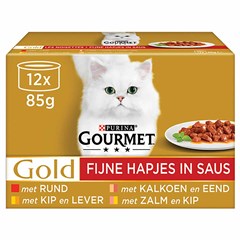 Gourmet Nat Fijne Hapjes Gold 12-Pack 85 gr