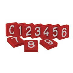 CRS 1 Kokernummer Rood / Wit Cijfer - Box van 10 Stuks
