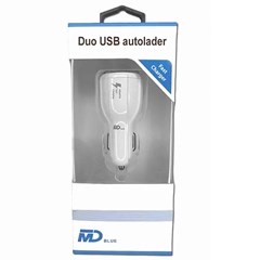 MD BLUE Autolader Duo 3,1A Wit