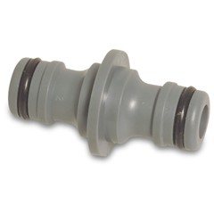 Hydro-Fit 2-weg slangkoppeling PVC-U mannelijk klik grijs
