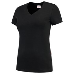 Tricorp Dames T-Shirt Casual 101008 190gr Slim Fit V-Hals Zwart