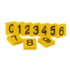 CRS 1 Kokernummer Geel / Zwart Cijfer - Box van 10 Stuks