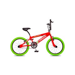 Tornado Freestyle bike lux rood (groene banden)
