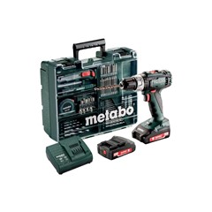 Metabo BS 18 L 18V Li-Ion accu schroef-/boormachine set (2x 2,0Ah accu) in koffer incl. 73 delige accessoires set - 602321870
