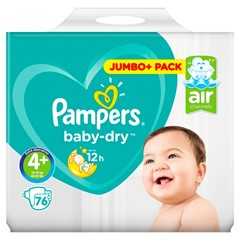 Pampers Baby Dry Maat 4+, 76 Stuks