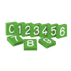 CRS 1 Kokernummer Groen / Wit Cijfer - Box van 10 Stuks