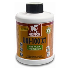 Griffon PVC-lijm 0,5ltr met kwast KIWA type Uni-100 XT label NL/FR