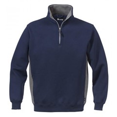 Acode Sweater Rits Marine/Donkergrijs