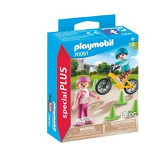 PLAYMOBIL Playmo-Friends 70061 - Kinderen met fiets en skates