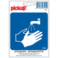 Pickup Sticker Handen Wassen Verplicht 100 x 100 MM