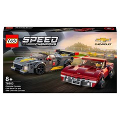 LEGO Speed Champions 76903 - Chevrolet Corvette C8.R racewagen en 1968 Chevrolet Corvette