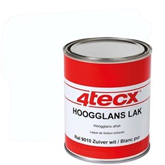 4Tecx Aflakverf Hoogglans - 9010 Zuiver Wit - 0,75 Liter