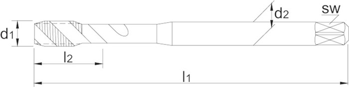 Machinetap HSS metrisch DIN 371 voor blinde gaten M6