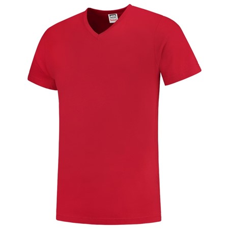Tricorp T-Shirt Casual 101005 160gr Slim Fit V-Hals Rood Maat 3XL