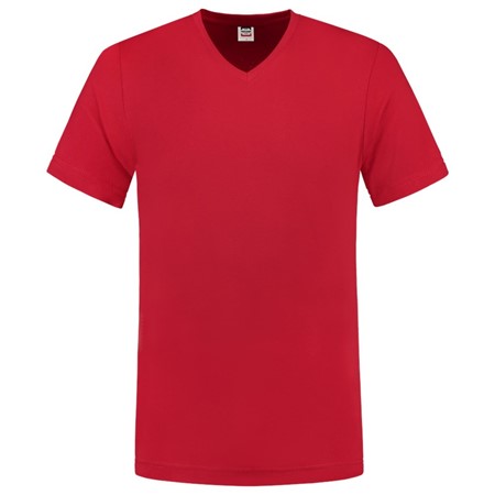 Tricorp T-Shirt Casual 101005 160gr Slim Fit V-Hals Rood Maat L