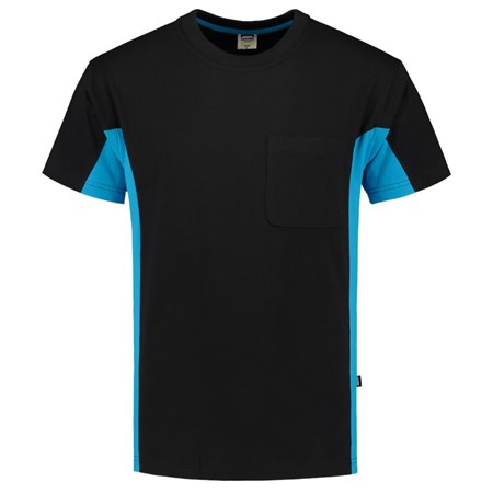 Tricorp T-Shirt Workwear 102002 190gr Zwart/Turquoise Maat 2XL