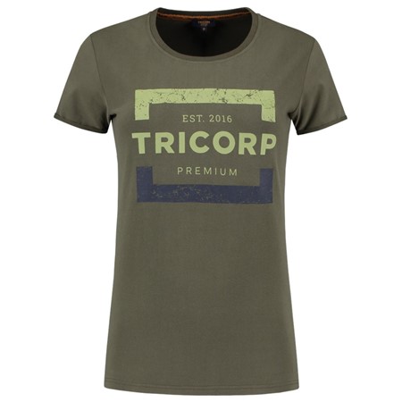 Tricorp Dames T-Shirt Premium 104004 180gr Slim Fit Army Maat XL