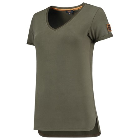 Tricorp Dames T-Shirt Premium 104006 180gr Slim Fit V-Hals Army Maat M