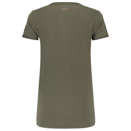 Tricorp Dames T-Shirt Premium 104006 180gr Slim Fit V-Hals Army Maat XL