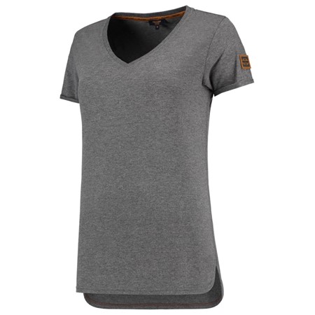 Tricorp Dames T-Shirt Premium 104006 180gr Slim Fit V-Hals Stonemel Maat L