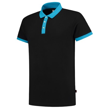 Tricorp Poloshirt Casual 201002 210gr Slim Fit Zwart/Turquoise Maat XL