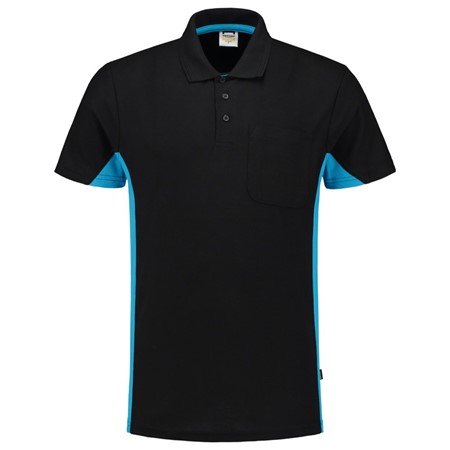 Tricorp Poloshirt Workwear 202002 180gr Zwart/Turquoise Maat 2XL