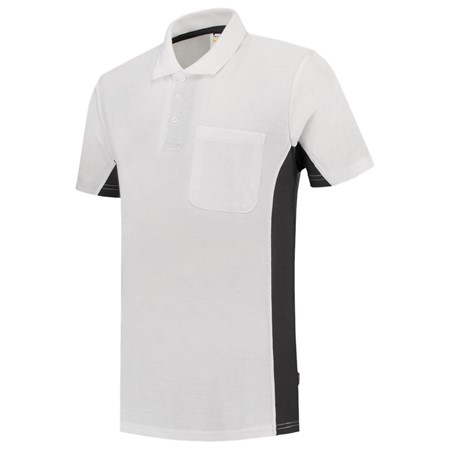 Tricorp Poloshirt Workwear 202002 180gr Wit/Donkergrijs Maat L